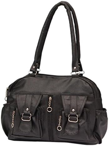 Borse Women's Day Gift Women's/Ladies & Girls Casual & Formal College, Office and Perosnal Use Black Double Pocket Shoulder Bag