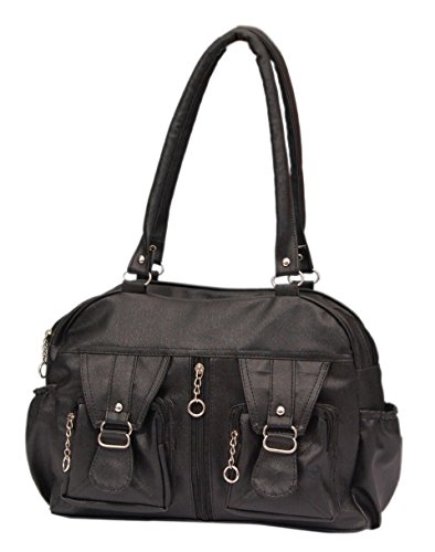 Borse Women's Day Gift Women's/Ladies & Girls Casual & Formal College, Office and Perosnal Use Black Double Pocket Shoulder Bag