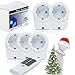Produktbild solidBASIC - X-MAS SPECIAL Funk Schalter Steckdosen Set 5 x Funksteckdosen + 1 x Fernbedienung Plug & Play Set - WEISS