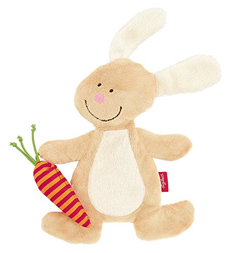 sigikid, Mädchen und Jungen, Schnuffeltuch Hase, Beige/Rot, 40675