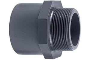 SIBO Klebeübergangsnippel mit einseitiger Muffe 50 mm und 1 1/2" AG