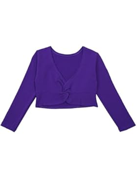 Freebily Kinder Strickjacke Ballett Jacke Mädchen Lange Ärmel Ballettjacke Wickeljacke Bolero Jäckchen Schulterjacke...