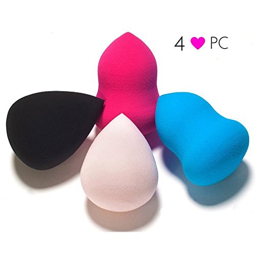 CINEEN PRO Beauty Sponge Blender 4pc Set : Makeup Puff for Blending Highlighting and Contouring! Sheer Flawless Coverage with Liquid, Creams, and Powders; Compares to the Original – Random color