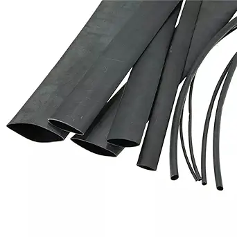 Cellution 10 Meters Heat Shrink Tubes: 1 Meter each 1mm, 1.5mm, 2mm, 3mm, 4mm, 4.5mm, 5mm, 6mm, 8mm and 10mm Polyolefin 2:1 Sleeve for Wrap - (Black)