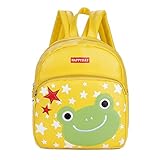 LUXIAO 2018 Mochila de Dibujos Animados Bordados PU para niños (Rana)