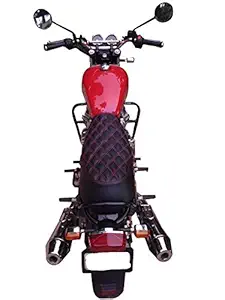 Sahara SeatsCompatible with Interceptor 650 Design Seat Cover with Added Cushion (Black with Red)