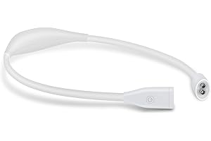 Seamoon Luz de Lectura Para el Cuello, Luz de Lectura LED Llévalo Contigo y PlegableRecargable, 3 Modos de Iluminación Muy Adecuado Para Leer, Tejer, Mantenimiento de Campamentos (Blanco)