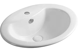 LINPHA Lavabo sopra-piano con foro rubinetto 56x46cm - LS66