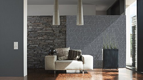 A.S. Création Vliestapete Elegance 3 Tapete mit textilartiger Oberfläche Unitapete 10,05 m x 0,53 m grau Made in Germany 211774 2117-74 - 3