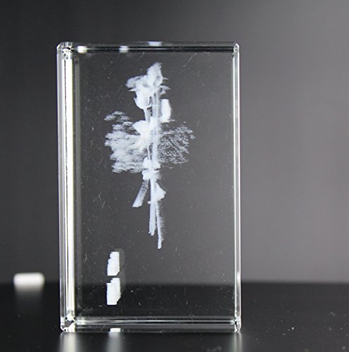 VIP-LASER 3D Glaskristall XL Rosenstrauss mit Text „Für die Beste Mama der Welt!“ graviert - 3