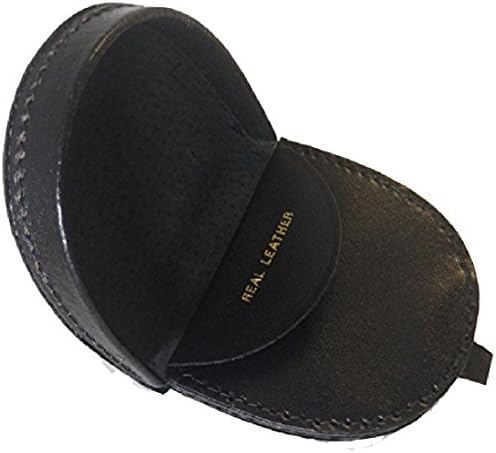Genuine Real Leather Coin Pouch LARGE - Mens Black Wallet Purse Tray