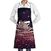 Produktbild Kitchen Bib Apron Neck Waist Tie Center Kangaroo Pocket Magic Lotus Waterproof
