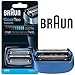 Braun 40B CoolTec Replacement Foil & Cutter Cartridge for all Braun CoolTec Mens Shavers, Compatible with CT2CC, CT2S, CT4CC, CT5CC, Features Active Cooling Technology with Advanced 3-Stage Cutting System, and Senso-Blade Technology with Cleaning Brush and Oil