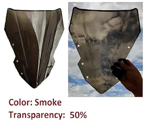 Gear Up Unbreakable Polycarbonate Windscreen/Wind Deflector Universal Visor for FAZER, Color : Smoke