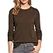 Produktbild Sannysis Frauen Herbst Winter Hemd O-Ausschnitt Gestrickte Langarm Pullover Sweatshirt Jumper Tops (L, Braun)
