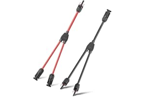 DAWRIS Cable solar Y distribuidor, cable de panel solar Male hembra Y adaptador paralelo, distribuidor de derivación fotovoltaica, conector conector conector MMF+FFM para conexión fotovoltaica paralela,1 par