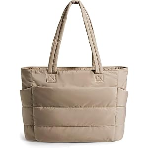 Prplet Tote Bag for Woman | Lightweight Puffy Shoulder Handbag with Multi Compartment | Travel, Office, Gym & Daily Use | Durable Taslan Fabric
