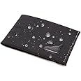 Slim Fold Men's Micro Soft Shell Wallet-RFID Closed: 2.8" L x 4" W Black with Gray Stitching