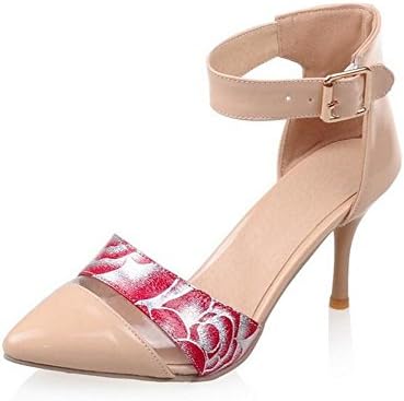 HAOHE Women's Sandals Spring Summer Fall Patent Leather Pointed Flower Cover Heel Wedding Office & Career Dress Casual Party & Evening Stiletto Heel Buckle
