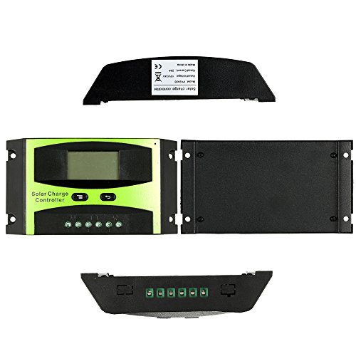 KKmoon 20A 12V/24V Solar Laderegler PWM Aufladung Temperatur Kompensation Überladung Schutz LCD Display für netzunabhängige Solaranlage - 5