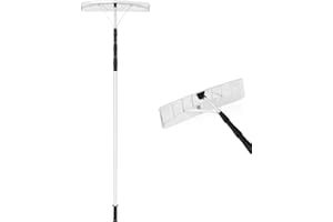 GiantexUK Snow Roof Rake, 200-630cm Extendable Aluminium Rake with 40/63cm Blade, Anti-Slip Handle, Removal Shovel Tool for Clearing Roof, Car Snow & Leaves (Silver, 63 x 15 x 630cm)