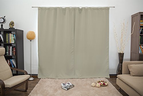 VICTORIA M Aurora Verdunkelungsvorhang blickdicht, Thermovorhang mit Kräuselband 140 x 245cm, hellgrau, 2er Pack - 5