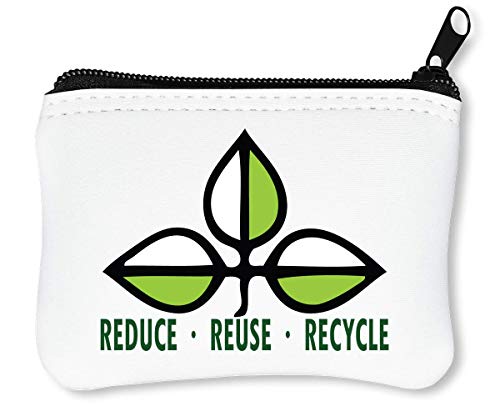 Preisvergleich Produktbild Reduce Reuse Recycle Reißverschluss-Geldbörse Brieftasche Geldbörse