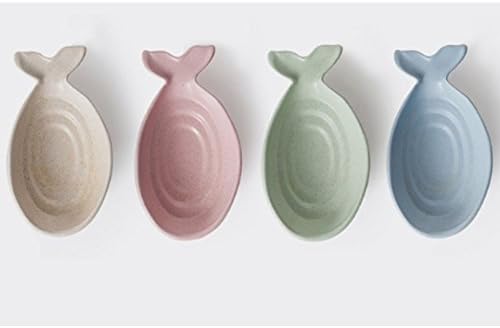 AWESOMEOU Fish Shape Soy Sauce Dish Seasoning Dish Dinnerware Set Salad Sushi Wasabi Dipping Bowls Set of 4