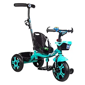 Mee Mee Premium Baby Tricycle with Adjustable Parent Handle | Cushioned Seat | Kids Storage Basket | for Kids, Boys, Girls of 1.5 to 5 Years (Green)