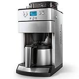 ▲ Leistung: 1000W LJHA kafeiji Amerikanische Kaffeemaschine, vollautomatische Kaffeemaschine Mahlwerk Drip Kaffeemaschine Hause Kaffeemaschine Filter Kaffeemaschine 220mm × 323mm × 420mm Metallic-Farbe