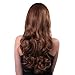Bigood 68cm Medium hairstyle long curly Inclined bang Fluffy Dark brown wig
