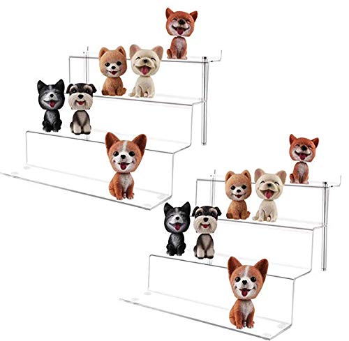 LileZbox - Soporte Expositor de acrílico para Figuras Funko Pops Amiibo, Estante Grande de 4 Pasos para postres, 12 x 11 x 8,8 Pulgadas, 2 Unidades