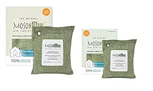 Two (2) Moso Natural Air Purifying Bags 1-200g and 1-500g (Green) Natural Odor Eliminator. Fragrance Free, Chemical Free, Odor Absorber. Captures and Eliminates Odors. Green Color (Green)