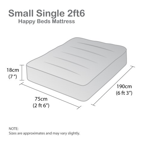 Happy Beds Gema Children Kids Girls Pink Mattress Bedroom Furniture Home 2'6'' Small Single 75 x 190 cm
