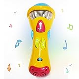 Wishtime Microphone Kids Toys(Recording,Transform Acoustic,Songs and lighting) My First Electronic Karaoke Musical Star Christmas Gifts