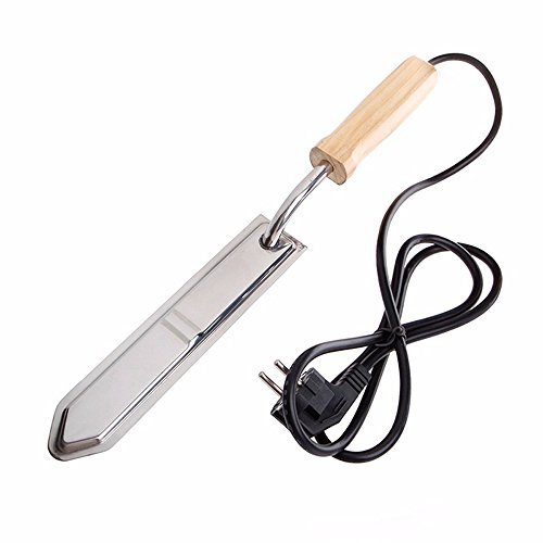 Flybee Cuchillo Eléctrico De La Abeja Equipo De Apicultura Cuchillo De Corte De Miel Calefacción Mango De Madera Herramientas Raspador De Acero Inoxidable 220V