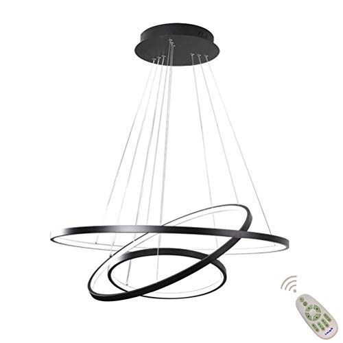 Preisvergleich Produktbild LED Hängeleuchte / Pendelleuchte Dimmbar Hoehenverstellbar Esstisch Lampe Küche Landhaus Esszimmer Wohnzimmer mit Fernbedienung Lichtfarbe / Helligkeit Einstellbar Rund 3 Ring Decke Hängelampe / Kronleuchte