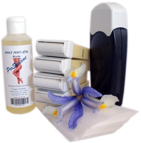 EpilWax Complete Hair Removal Waxing Kit - with Wax Roll-on Cartridges, Roll On Wax Heater, 100 Strips and Waxing Oil…