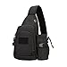Produktbild GES Tactical Military Brusttasche Tasche Kleine Sling Bag Molle Crossbody Schultergurt Rucksack mit Wasserflaschenhalter Reiten Daypack Ausrüstung für Camping Wandern Jagd (Schwarz)