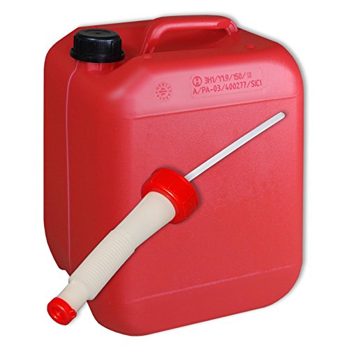 Preisvergleich Produktbild 10 Liter Kanister rot + Ausgießer flexibel (DIN 45)