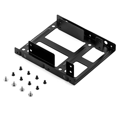 deleyCON Einbaurahmen SET – für 2x 2,5″ Festplatten / SSD’s auf 3,5″ Adapter Wechselrahmen Mounting Frame Halterung Schienen inkl. Schrauben SATA Kabel und Stromadapter - 2