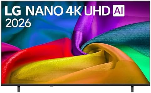 LG NANO Smart TV 4K UHD AI 75 pollici Serie NU8E 75NU8E0B3LA, Smart TV 4K, Processore con Nano Detail Enhancer, AI Chatbot, AI Concierge, HDR10 Pro, FILMMAKER Mode, Design Linear Flow, 3 HDMI, TV 2026