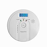 Tepoinn Detector de Monóxito de Carbono Alarma CO con Pantalla Digital Electroquímica CO Sensor Advertencia de Voz