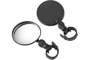 DWANG 2Pcs Black Adjustable Rear View Mirror for Bikes, Universal Rearview Mirror for Handlebars, Wide Angle Acrylic Convex Safety for Adult Bikes/Kids/Road/Mountain Bike, Cycling Accessories