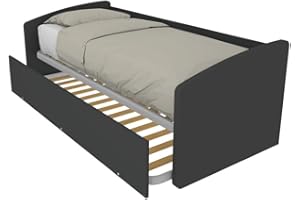 MOBILFINO CAMERETTE Divano Letto Singolo con Secondo Letto Estraibile – Design Funzionale - Basalto
