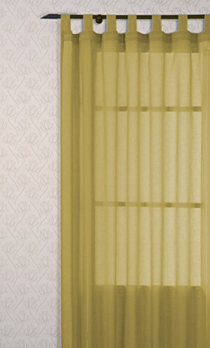 atenas home textile Pareja de Visillos de salón con Trabillas, 140 x 265 cm, Color Amarillo