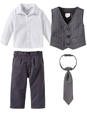 BORNINO FESTLICHE MODE 4-tlg. Set Anzug mit Weste, Hemd, Hose und Krawatte