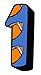 Rugby With Blue Number 1 Sticker For House Door / Wheelie Bin / Dustbin - Choose Number
