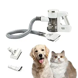 Defurry Cordless Pet Vacuum Cleaner with Grooming Brush for Dogs and Cats, Professional Shedding Tool Kit with Stainless Comb Teeth for Cat/Dog Undercoat fur.