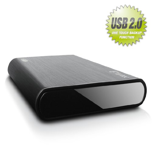 FANTEC DB-ALU2 Externes Festplattengehäuse (für den Einbau einer 8,89 cm (3,5 Zoll) SATA Festplatte, USB 2.0 Schnittstelle, inkl. One Touch Backup Funktion, gebürstetes Aluminium Gehäuse) schwarz - 2